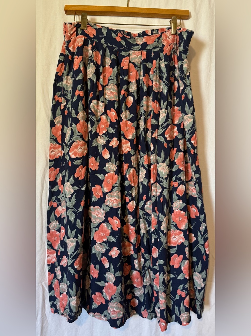 Vintage Maggie Lawrence Collection Floral Rayon Maxi Skirt - Plus Size 18/20W